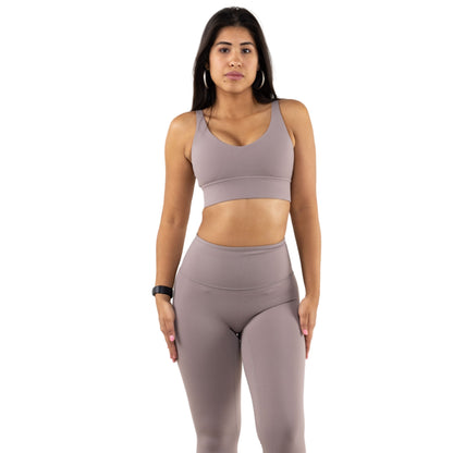 Support Sports Bra with High Waist Seamless Front Leggings 