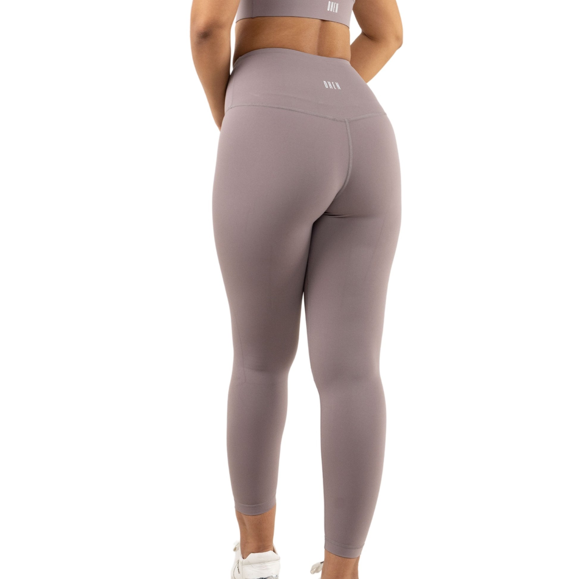 Supportive High Waist Leggings with Seamless Front (Back View)