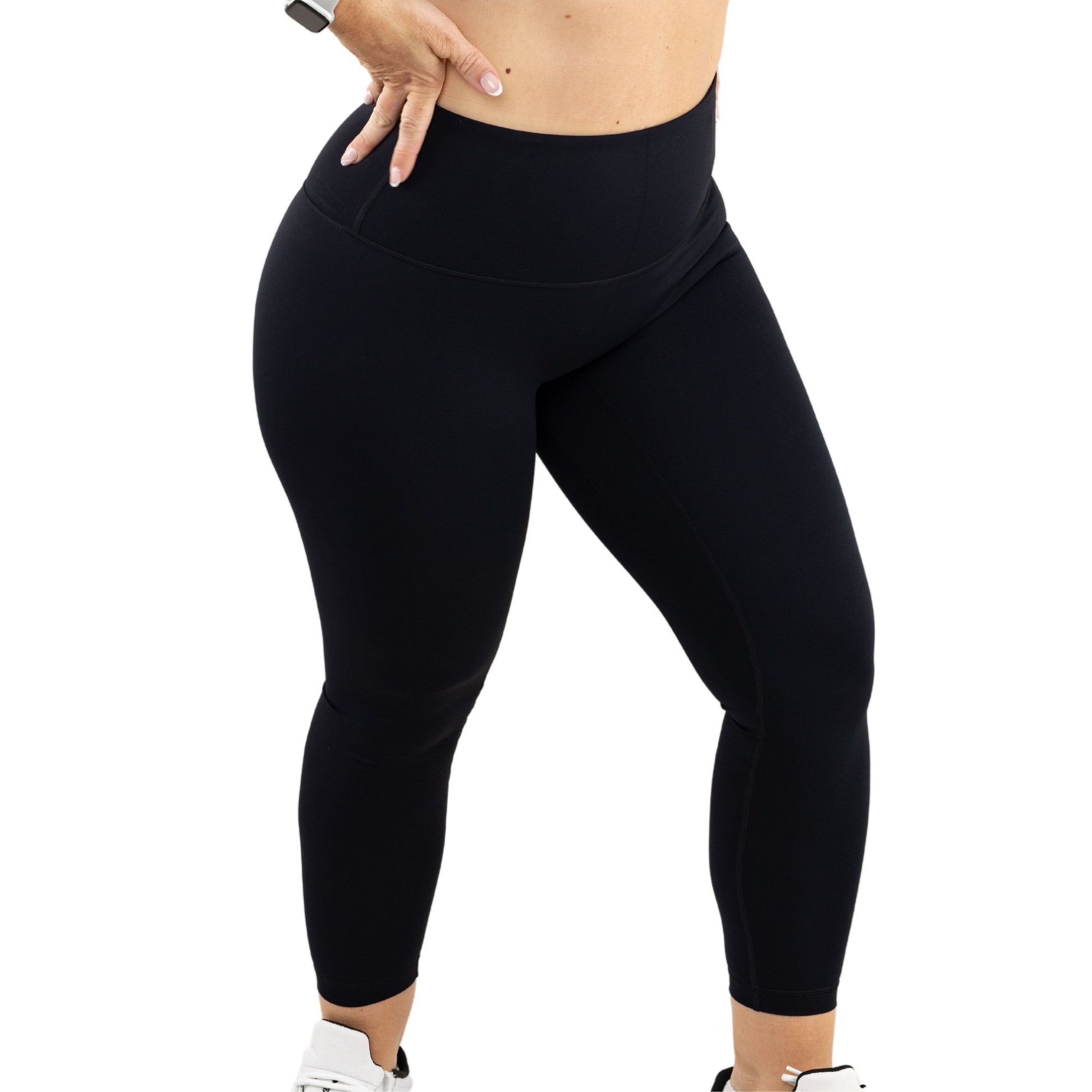 Black Seamless Front High Waist Leggings Active Wear