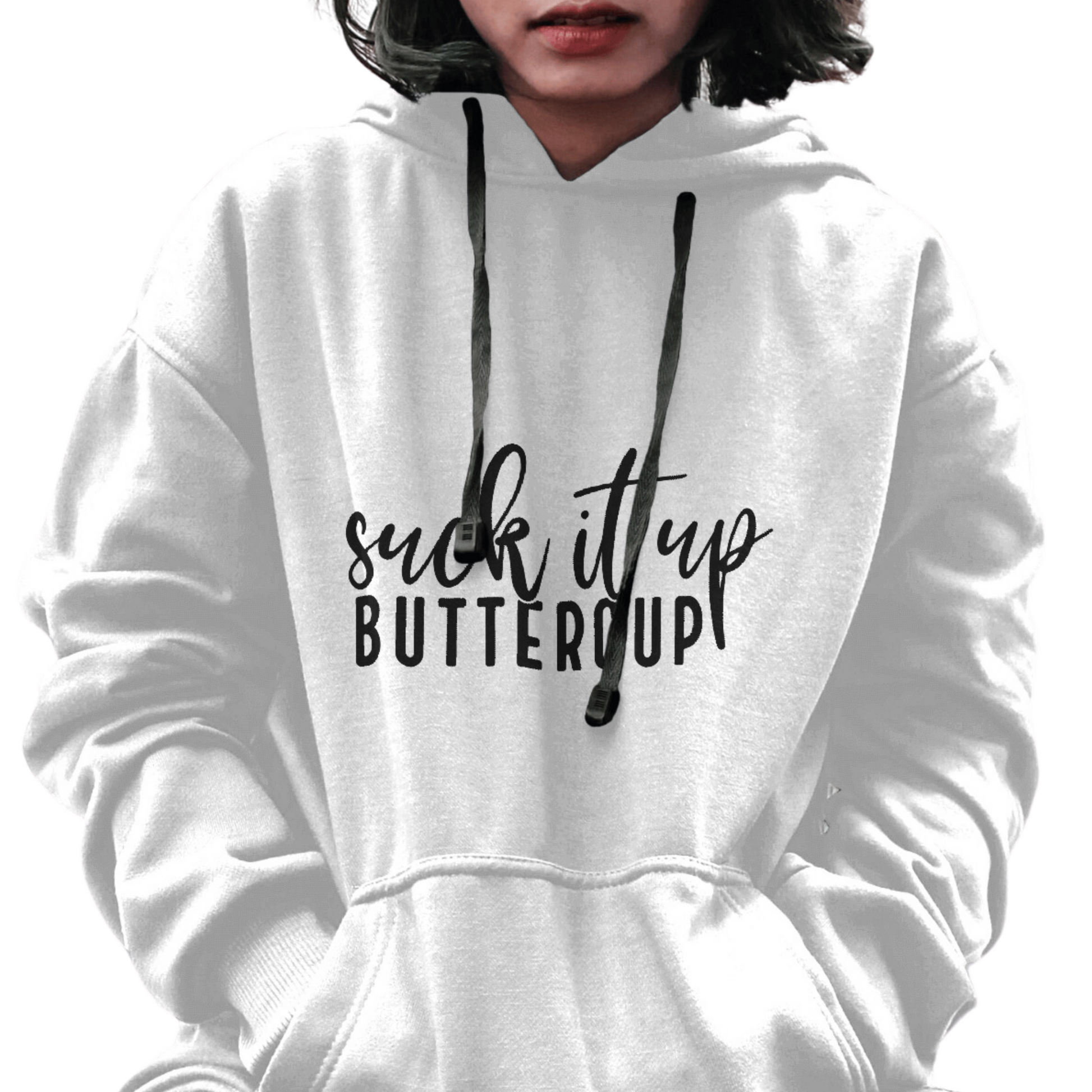 White 'Suck It Up' Pull Over Hoodie